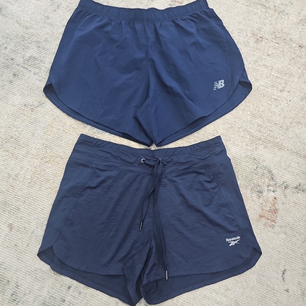 New Balance, Reebok Shorts Navy Blue Size Medium - Picture 1 of 11